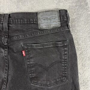 Levi's 514 Jeans Mens 34x28 Black Denim Regular Straight Stretch Charcoal Wash